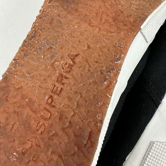 SUPERGA Black Canvas Slip On Mules Slide Sneakers Womens 7.5 Mens 6 Lace Up 2402 - Picture 11 of 12